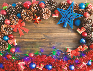 Happy New Year card with  snow on background