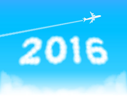 年賀素材　空デコ文字ヒコウキ1