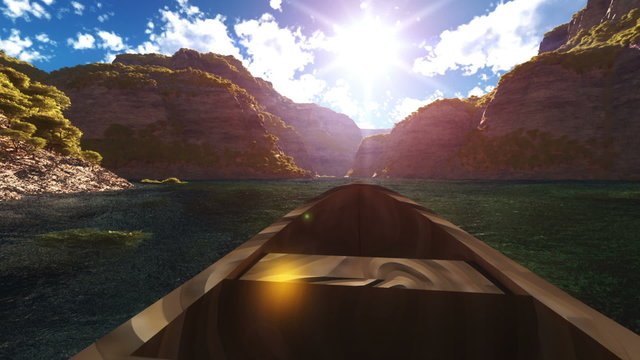 boating in canyon