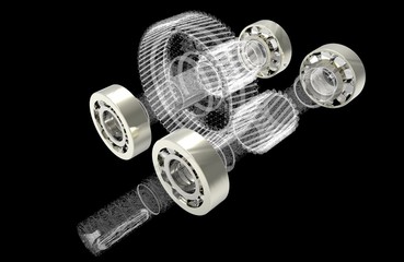 Передача вращения редуктором с применением подшипников