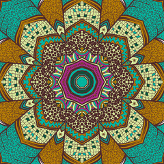 Mandala background. Ethnic pattern of round ornaments.