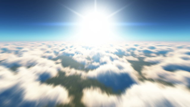 fly in sky witch clouds speed