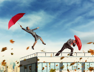 Businesspeople while storming