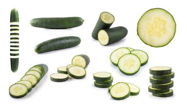 collection of sliced green cucumber