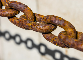 old rusted link chain