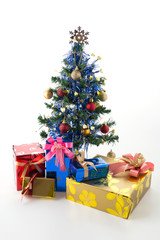 gift box and christmas tree