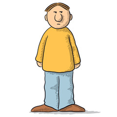 a character with a careful look