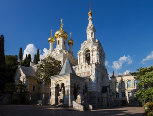 Fototapeta na wymiar Cathedral of Sacred Alexander Nevsky, Yalta, Crimea Ukraine