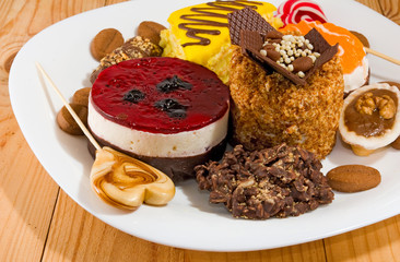 image many delicious cakes closeup