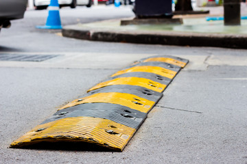 road bump in yellow and black