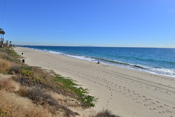 Fototapeta na wymiar A beach in the Malibu region of Southern California