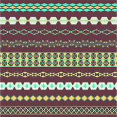 Brown and green tribal elements. Navajo seamless pattern.Aztec geometric print. ethnic hipster backdrop