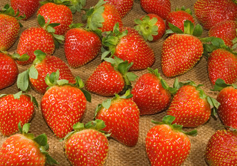 image of a ripe strawberry on a white background