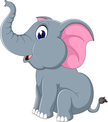 illustration of cute elephant cartoon
