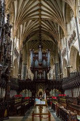 Fototapeta na wymiar Exeter Cathedral - organ and Sanctuary