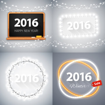 Four 2016 Posters with Christmas Lights