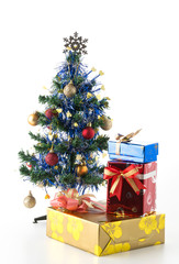 gift box and christmas tree