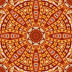 Geometric seamless indian autumn pattern