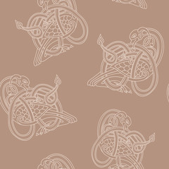 Seamless pattern with Celtic art and ethnic ornaments for your design