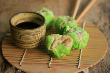 Chinese steamed shrimp dumplings