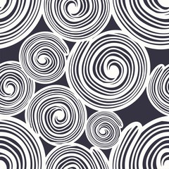 Fototapeta na wymiar Vector seamless pattern with monochrome graphic doodle helix. Vector illustration.