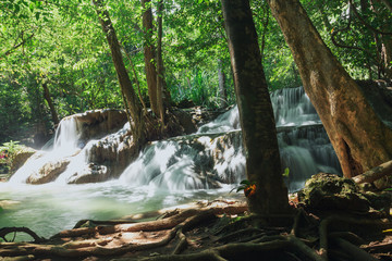 Naklejka na ściany i meble Waterfalls Huay Mae Kamin in forest ,Thailand