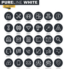 Thin line web icons collection for graphic and web design