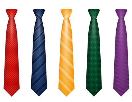 set icons colors tie for men a suit vector illustration