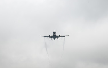 Airplane at landing approach