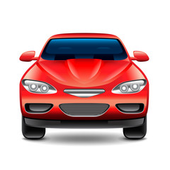 Red car front view isolated on white vector