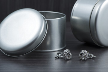 Silver cuff links
