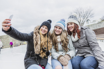 teenage girl friends have fun outdoors