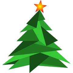 Fototapeta premium Christmas Tree Minimal Triangle Design in Green