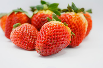Strawberries on white background
