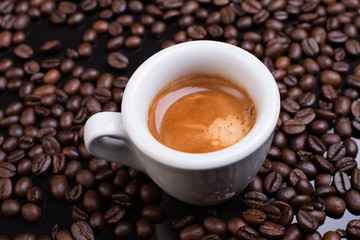 espresso a lot of coffee beans