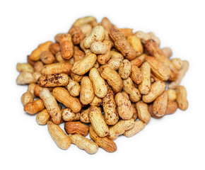 Pile of dried peanuts