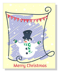 Merry Christmas Card Illustration  stationery,isolated