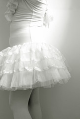 Fototapeta premium close up of body little girl wearing ballet dress