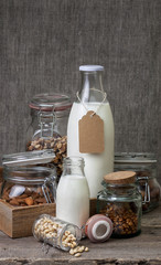 Obraz na płótnie Canvas different types of nut milk