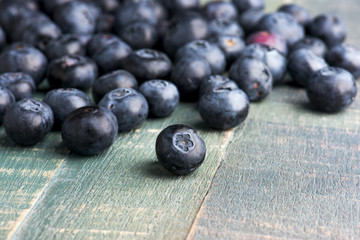 Blueberry On Wood Table