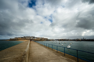 Panorama of Saint-Malo and its port, Brittany, France