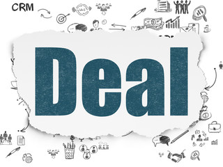 Business concept: Deal on Torn Paper background