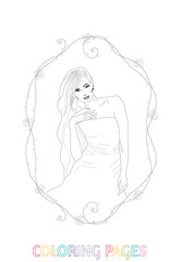 Adult or Kids Coloring Pages,isolated on white