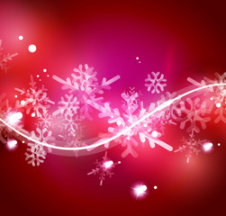 Fototapeta na wymiar Vector Merry Christmas abstract background, snowflakes in the air