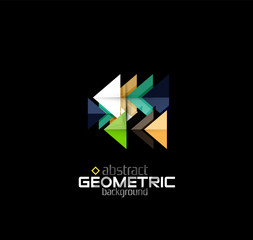 Vector color geometric shapes on black background