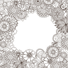 Hand drawn zentangle doodle illustration for adult coloring books