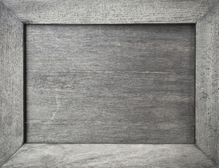 Empty grey wooden frame 