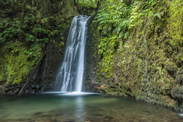 Fototapeta na wymiar Salto do prego is a beautiful waterfall in Sao Miguel island, Azores, Portugal
