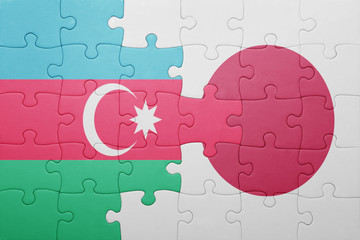 puzzle with the national flag of azerbaijan and japan