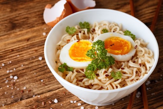 Modern bowl full of chinese noodles